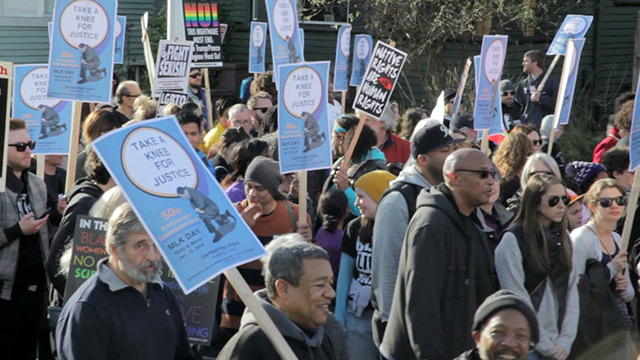 Scenes from the Martin Luther King Jr. march and rally