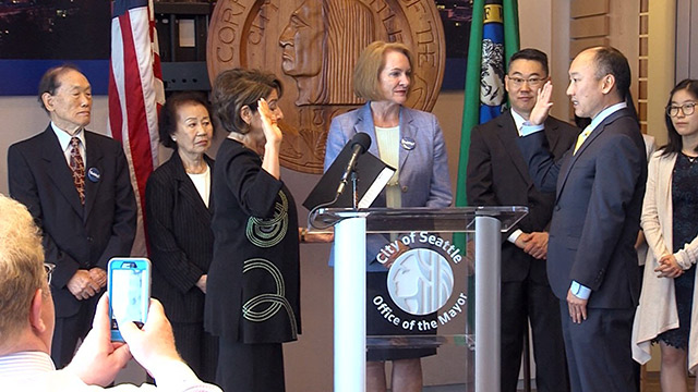 Mayor Jenny Durkan holds wwearing-in for Director of Seattle Office of Economic Development