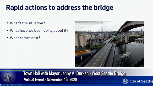 Mayor Durkan hosts virtual town hall on the West Seattle Bridge