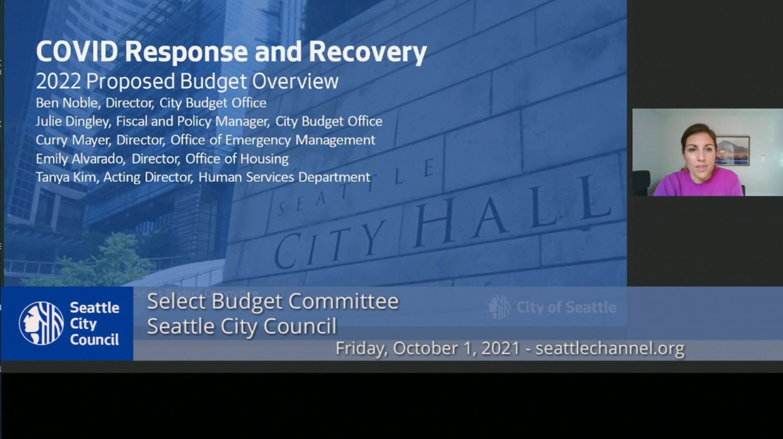 Select Budget Committee Session II 10/1/21