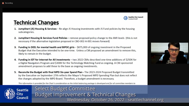 Select Budget Committee Session II 10/26/22