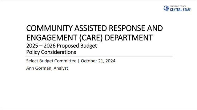 Select Budget Committee 10/21/24 Session I