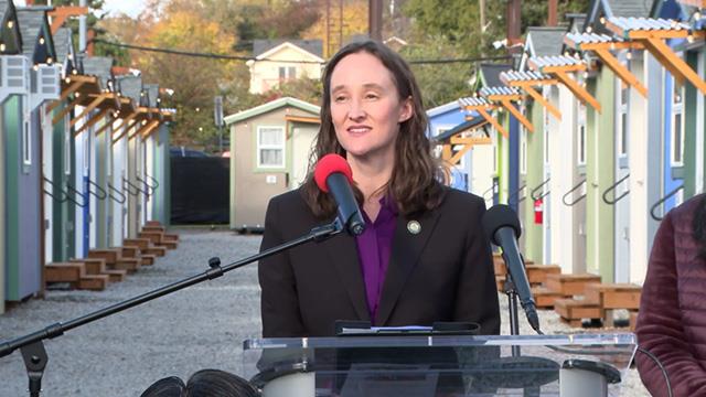Mayor Wilson & local leaders open new tiny house village Mayor Wilson launch new tiny house village